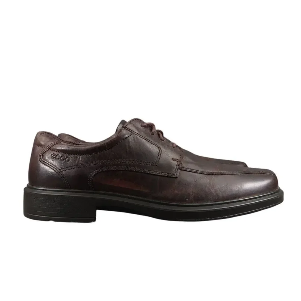 Ecco Shoes Mens 45 Oxford Derby Helsinki Leather Classic Comfort Business Brown